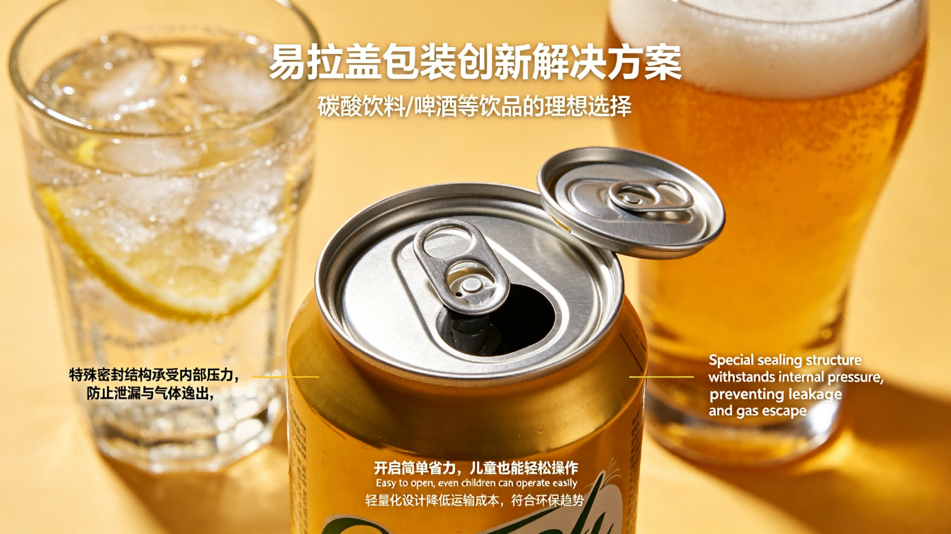 饮料多数采用易拉盖包装
