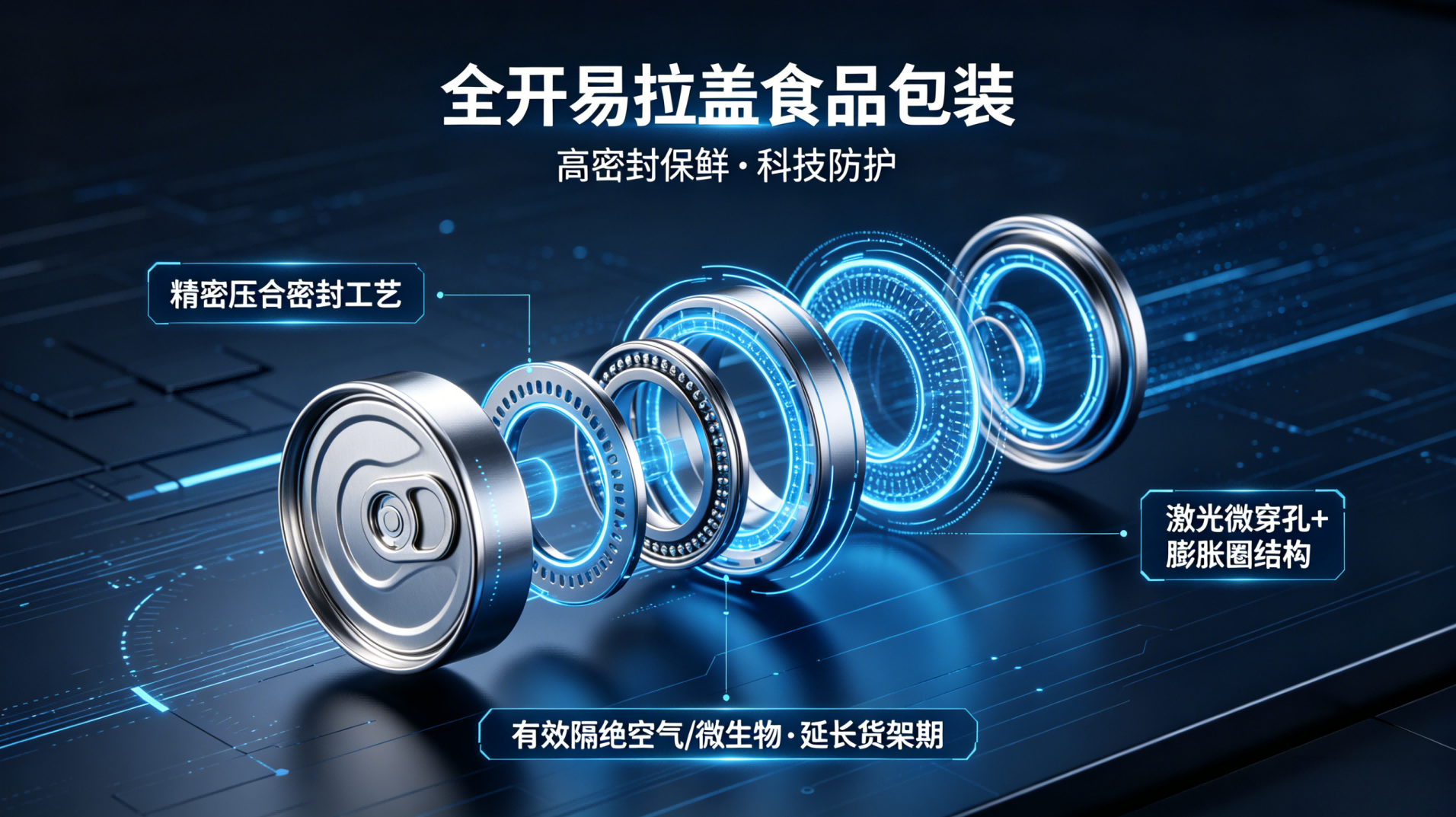 易拉盖高密封保鲜,延长食品货架期