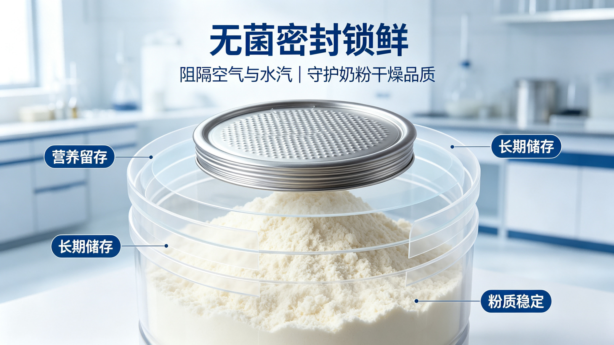 无菌密封锁鲜,保障奶粉长期储存品质