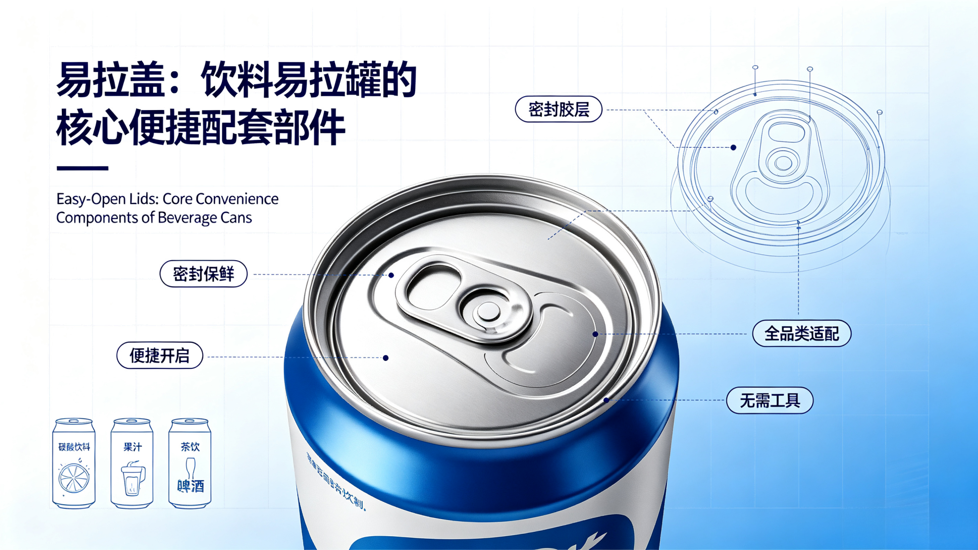 易拉盖:饮料易拉罐的核心便捷配套部件