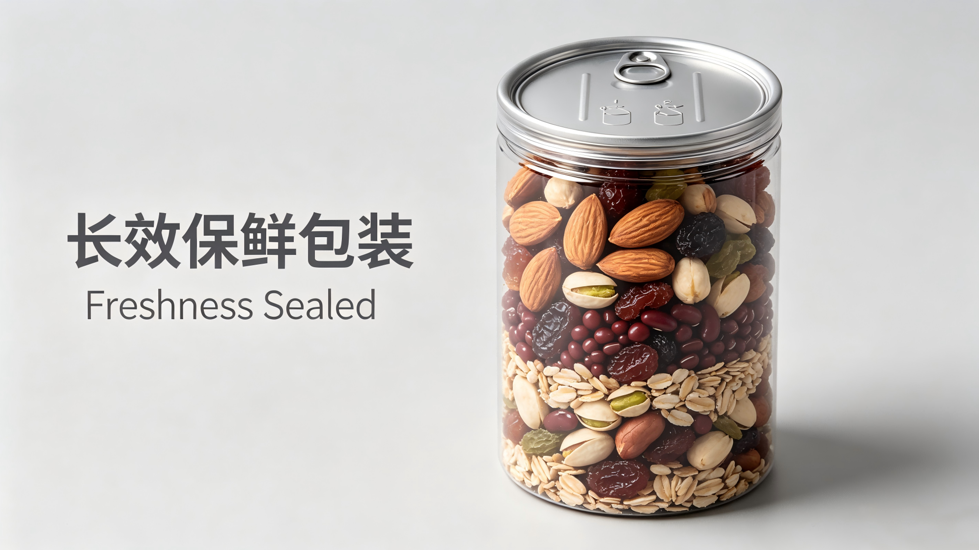 全开铝盖PET瓶 干货长效保鲜包装