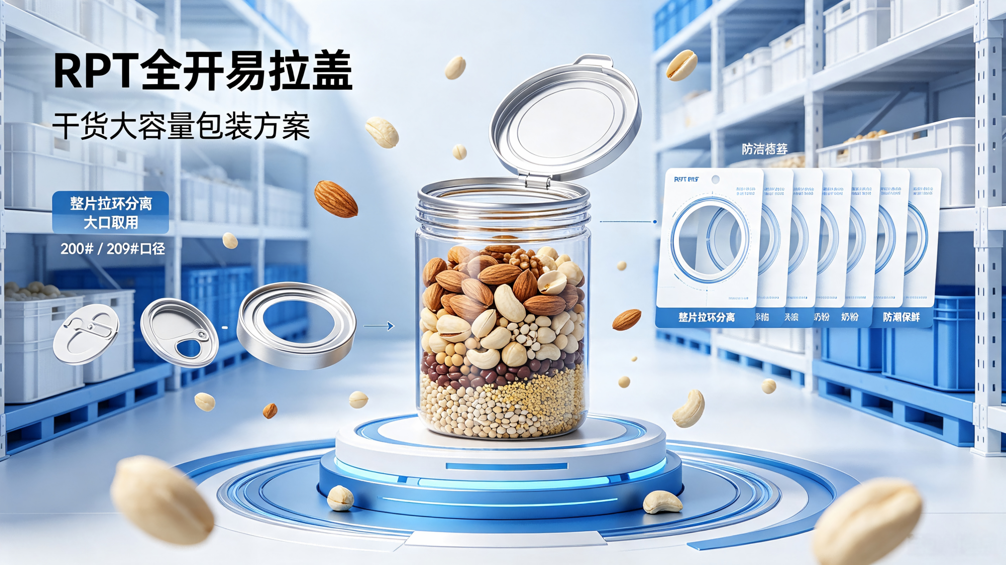 RPT 全开易拉盖,干货零食大容量包装方案